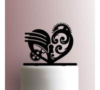 Steampunk Heart Acrylic Cake Topper 3mm Thick Premium Laser Cut Cake Decoration for Birthday, Wedding, Baby Shower & Party Cakes Durable Reusable