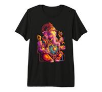 Steampunk Hindu Ganesha Puja Elephant Meditation Yoga Murti Premium T-Shirt
