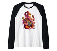 Steampunk Hindu Ganesha Puja Elephant Meditation Yoga Murti Raglan Baseball Tee