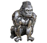 Steampunk Home Decor, Bold Design, X1, Mechanical Punk Style Go'rilla Animal, Go'rilla Statue and Carved Sculpture, Sturdy Resin, For Desk, Entrance, Living Room, Office, Apartment