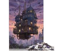 Steampunk House Adults Fun 500 Pieces Wooden Jigsaw Puzzle Toy Intellectual Game Home Decoration Stress Relief Education Game Relaxation And Intelligence 500pcs (52x38cm)