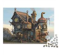 Steampunk House Design 1000 Pieces Jigsaw Puzzle for Couples Birthday Gift Gift Box Included Concentration Training Cardboard 38x26cm/1000pcs