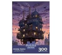 Steampunk House Wooden Jigsaw Puzzle 300 Piece for Adults Fun Education Game Stress Relief Toy Intellectual Game Home Decoration Challenge Educational 300pcs (40x28cm)