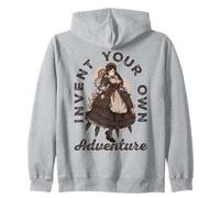 Steampunk Invent Your Own Adventure Steampunk Anime Girl Zip Hoodie