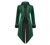 Steampunk Jacket Men's Large Sizes, Gothic Tailcoat Men's Long, Classic Black Coat Medieval Frock Coat Victorian Court Suit Vest Elegant Tuxedo Vampire Clothing Halloween Costume S-5XL