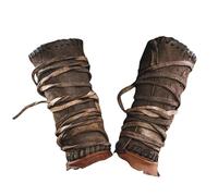 Steampunk Leather Bracers - Pack of 2 Medieval Faux Leather Cuffs, Renaissance Gauntlets | Accessories for Knight for Adults, Wrist Guards L