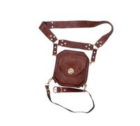 Steampunk Leg Pouch Waterproof Thigh Bag,brown Bag 15x16x6.5cm | PU leather embossed pattern adjustable strap fits men women children for Renaissance Faire Comic Con Halloween