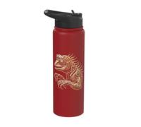 Steampunk Lizard Man Cryptozoology Mythical Cryptid Stainless Steel Insulated Water Bottle