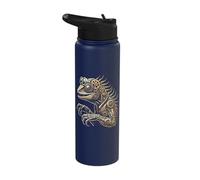 Steampunk Lizard Man Cryptozoology Mythical Cryptid Stainless Steel Insulated Water Bottle