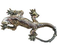 Steampunk Lizard Wall Decor, Metallic Bronze Gecko Sculpture, Victorian Industrial Style Decorative Art