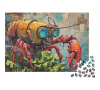 Steampunk Lobster Art Print 1000-Piece Adult Jigsaw Puzzle, 38x26cm/1000pcs, Smooth White Cardboard Pieces; A Quiet Challenge for Solo Leisure Time