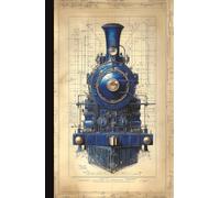 Steampunk Locomotive Hardcover Composition Notebook | 5.5x8.5 in | 240 Pages | College Ruled: Victorian Blueprint Train Design - Vintage Mechanical Journal for Students, Artists & Creators
