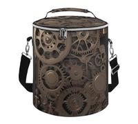 Steampunk Mechanical Gears Lunch Bag, 15L Portable Leakproof Picnic Basket with Shoulder Strap, Insulated Picnic Cooler Bag for Camping, Beach, Hiking & Groceries