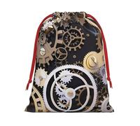 Steampunk Mechanical Gears Print Drawstring Bag wrap, String Pouches, Premium Packaging Bags for Business & Events L
