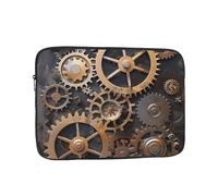 Steampunk Mechanical Gears Print Laptop Sleeve, Compact Portable Protection for 13 inch Devices, Pad Tablet, Work, Travel & Office Use