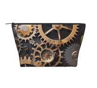 Steampunk Mechanical Gears Print Makeup Bag Trapezoid Travel Cosmetic Organiser Stylish Storage for Beauty & Gifts for Women Girls
