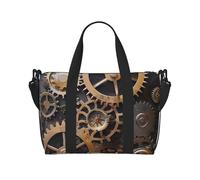 Steampunk Mechanical Gears Print Travel Duffel Bag, Lightweight Water-Resistant Weekender Spacious Gym & Travel Bag for Men, Women & Teens