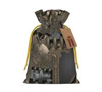 Steampunk Mechanical Gears Printed Drawstring Gift Bags,Various Sizes, Bulk Plastic Packaging Bags