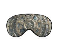 Steampunk Mechanical Gears Sleep Mask Light Blocking Eye Cover Polyester Eye Mask with Elastic Strap Blindfold for Side Sleeper Sleeping Masks Face Hugging for Women Men Travel