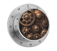 Steampunk Mechanical Gears Timer Stainless Digital Visual Timer Exquisite Mechanical Countdown Time Management Tools with Silent Operation Timer for Kitchen Office Classroom