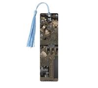 Steampunk Mechanical Gears Wooden Bookmark Book Lovers Tassels Crafts Accessories Reading Book Club Party