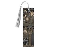 Steampunk Mechanical Gears Wooden Bookmark Book Lovers Tassels Crafts Accessories Reading Book Club Party