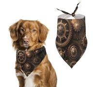 Steampunk Mechanical GearsPet Scarf Dog Bandana for Small Medium Large Exquisite Unique Cat Dogs Kerchief Premium Fabric Cute Triangle Cat Dogs Bibs Scarf