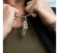 Steampunk Mechanical Hands Pendant Necklace,Mechanical Bionic Hand Pendant,Movable Finger Joints Robot Hand Charm Jewelry Gift for Men Women,Cool Steampunk Necklace Jewelry (C)