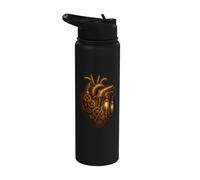 Steampunk Mechanical Heart Clockwork Gears Art Stainless Steel Insulated Water Bottle