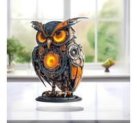 Steampunk Mechanical Owl Acrylic Desktop Decoration, Suitable for Home Décor in Living Room or Office. Idea Gift Choice: Halloween, Christmas, Birthday, Anniversary, Valentine's Day, Celebrations