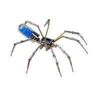 Steampunk Mechanical Spider Model Kit - DIY 3D Metal Puzzle for Adults, Intricate Clockwork Automaton Building Set, Unique Vintage Desktop Decoration & Collectible Engineering Hobby Gift (Blue)