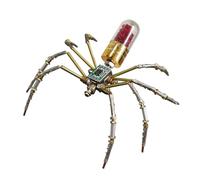 Steampunk Mechanical Spider Model Kit - DIY 3D Metal Puzzle for Adults, Intricate Clockwork Automaton Building Set, Unique Vintage Desktop Decoration & Collectible Engineering Hobby Gift (Red)