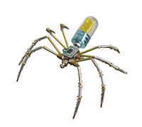 Steampunk Mechanical Spider Model Kit - DIY 3D Metal Puzzle for Adults, Intricate Clockwork Automaton Building Set, Unique Vintage Desktop Decoration & Collectible Engineering Hobby Gift (Yellow)