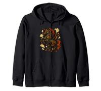 Steampunk Mechanical Unicorn Artwork Zip Hoodie