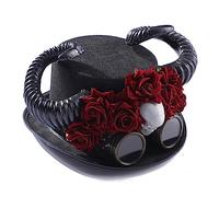 Steampunk Men Hat With Goggles Gay Top Bowler Vintage Halloween Gothic Carnival Nightclub Top Hat With Goggles