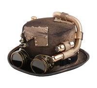 Steampunk Men Hat With Goggles Gay Top Hat Steampunk Bowler Top Vintage Halloween Gothic Carnival Nightclub Bowler