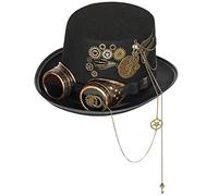 Steampunk Men Hat With Goggles Vintage Hat Gay Top Gothic Steampunk Top Halloween Masquerade With Goggles