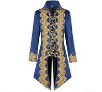 Steampunk Men's Black Gothic Costume with Embroidery, Vintage Victorian Coat Classic Renaissance Pirates Vampire Cosplay Uniform for Carnival and Halloween Gentleman Prince Tailcoat