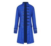 Steampunk Men's Jacket, Classic Gothic Coat, Men's Long, Red Medieval Coat with Buttons, Retro Victorian Court Frock Coat, Elegant Theatre Vampire Clothing, Cosplay, Halloween Costume