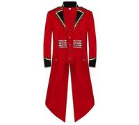Steampunk Men's Jacket, Gothic Tailcoat, Men's Long, Fashion White Coat, Stand-Up Collar, Retro Medieval Frock Coat, Victorian Court, Elegant Tuxedo Theatre Performance Clothing, Halloween Costume