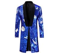 Steampunk Men's Jacket Sequins Gothic Coat Men's Long Black Loose Medieval Glitter Jacket Victorian Yard Frock Coat Retro Medieval Uniform Elegant Vampire Clothing Halloween Costume