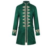 Steampunk Men's Jackets, Stand-Up Collar Coat, Men's Long, Vintage Jacket with Buttons, Medieval Palace Frock Coat, Victorian Clothing, Renaissance Gothic Uniform, Halloween Costumes, Carnival Party