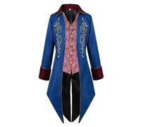 Steampunk Men's Jacquard Jacket, Vintage Tailcoat with Embroidery, Gothic Victorian Coat Classic Pirates Vampire Cosplay Uniform for Carnival and Halloween Gentleman Prince Tailcoat Palace