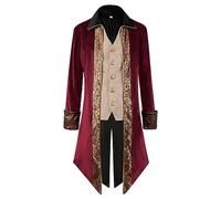 Steampunk Men's Tuxedo Edelmann, Gothic Jacket Men's Long, Classic Black Coat Victorian Court Frock Coat Retro Medieval Elegant Tailcoat Theatre Performance Clothing Cosplay Halloween Costume