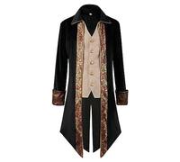 Steampunk Men's Tuxedo Edelmann, Gothic Jacket Men's Long, Classic Black Coat Victorian Court Frock Coat Retro Medieval Elegant Tailcoat Theatre Performance Clothing Cosplay Halloween Costume