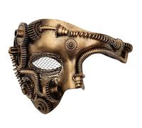 Steampunk Metal Cyborg Mesh Venetian Mask,Gold Masquerade Mask For Halloween Costume Party/Phantom Of The Opera/Mardi Gras Ball