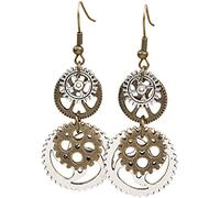 Steampunk Metal Double Gear Drop Pendant Women Hook Earrings Party Jewelry Gift For Women Teen s Birthday Christmas Friends Gift Durability