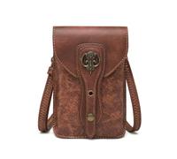 Steampunk Mini Crossbody Phone Bag, Vintage PU Leather Rivet Waist Bag with Adjustable Strap for Cell Phone
