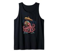 Steampunk Octopus Explorer - Victorian Submarine Art Tank Top