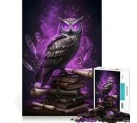 Steampunk Owl on Books with Magic Adults Puzzles 1000 Piece Jigsaws Strengthen Memory Quiet Calm Clean Edge Art Collectible 50x75cm